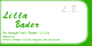 lilla bader business card